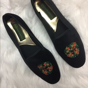 Christmas wreath velvet vintage shoes size 8